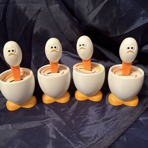 New MSC International 4 Egghead Cups & Spoons Sets